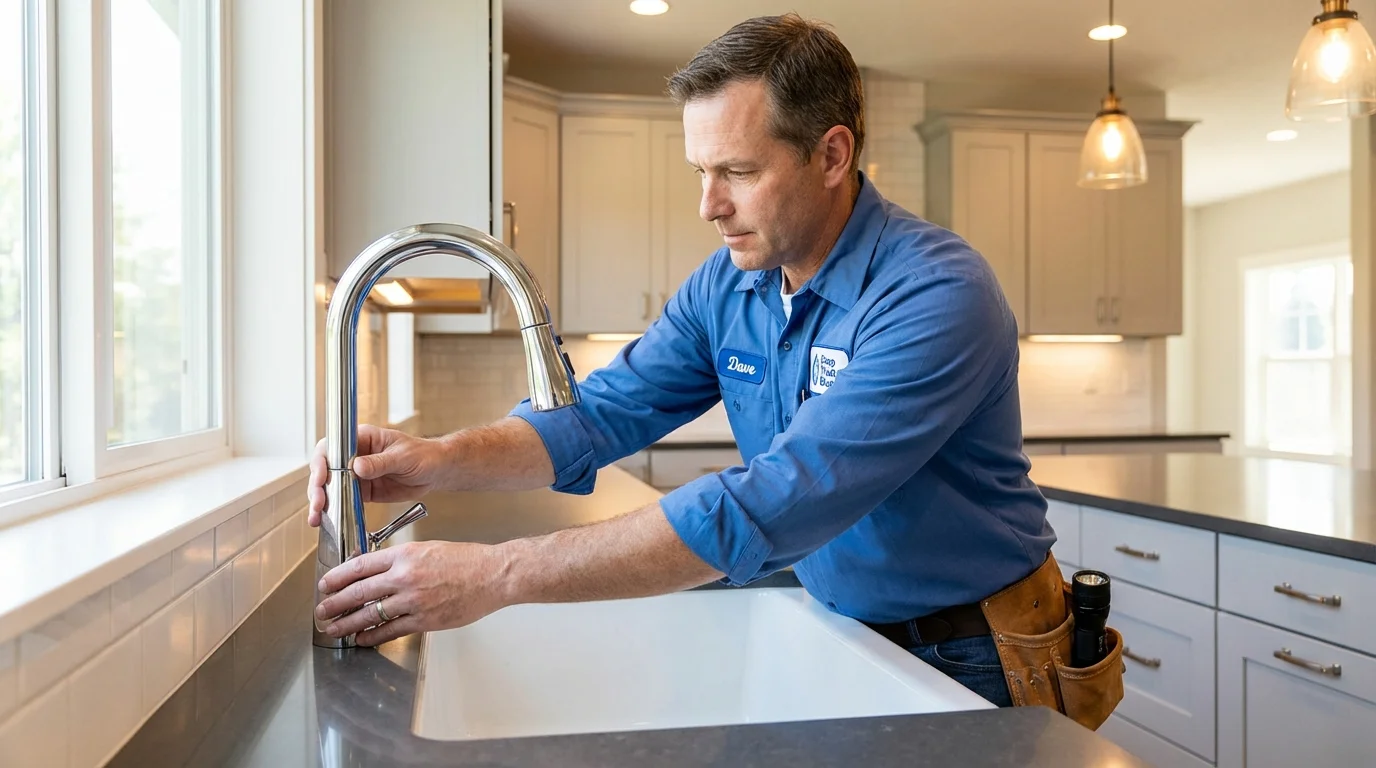 Kitchen faucet installation by Johns Plumbing LLC in Elk Rapids