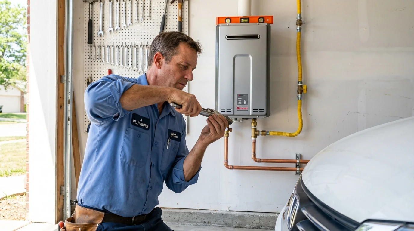 Tankless water heater installation by a Johns Plumbing LLC plumber in Elk Rapids